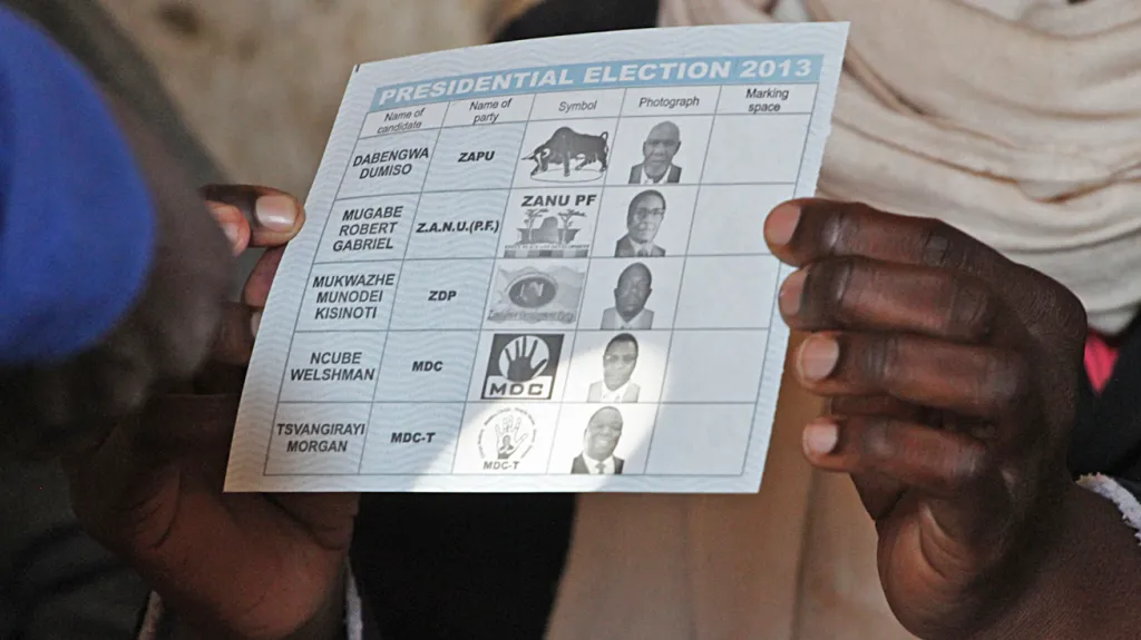 Volební lístek v Zimbabwe