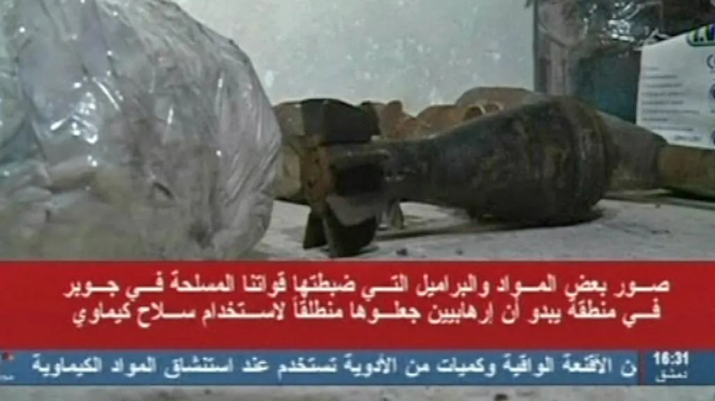 Syrská televize informovala o nálezu chemických látek v tunelech povstalců