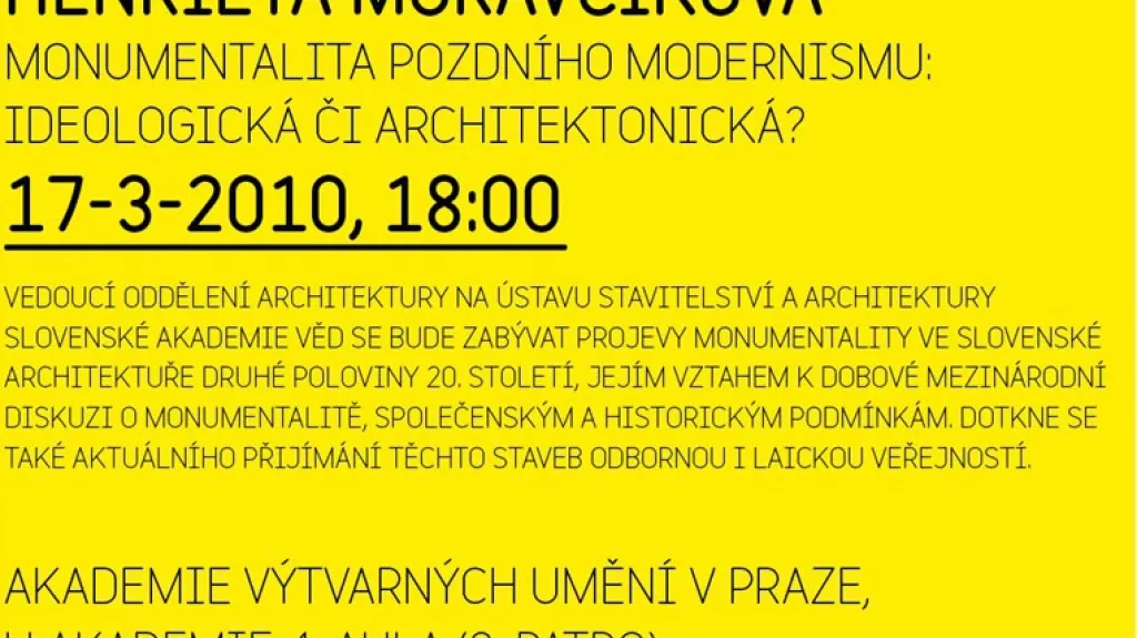 Středy na AVU: Henrieta Moravčíková
