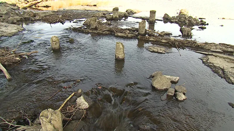 Zbytky Masarykova mostu u Hodonína