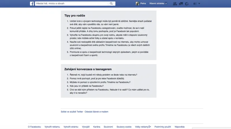 Tipy pro rodiče na Facebooku