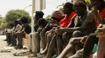 Migranti čekající v Ceutě (3. srpna 2026)