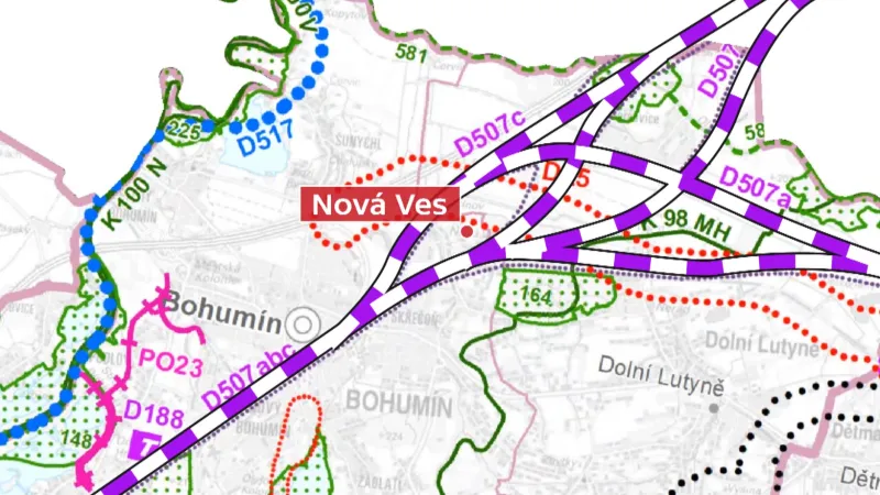 Plánované varianty vysokorychlostní tratě přes Bohumín