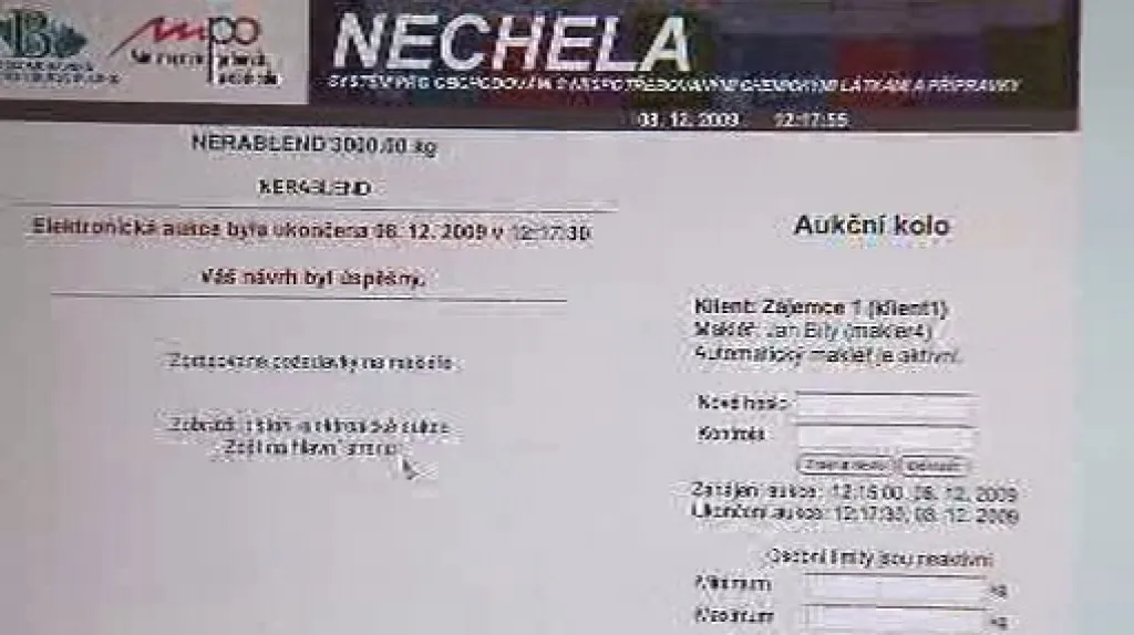 Obchodování na chemické burze Nechela