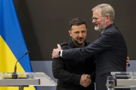 Ukrajina brání celou Evropu, řekl Fiala po schůzce se Zelenským v Praze