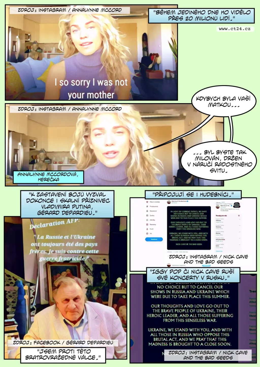 Slavní pomáhají Ukrajině