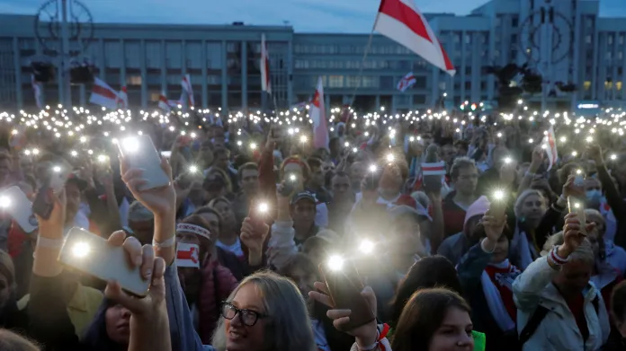 Úterní protirežimní demonstrace v Minsku