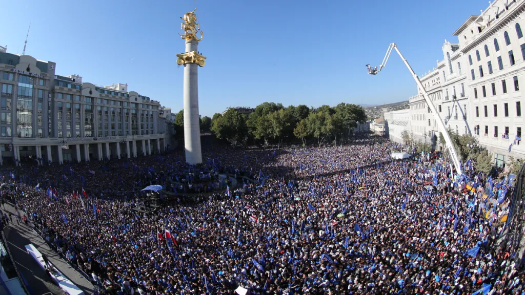 Opoziční demonstrace v Gruzii