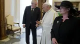 Miloš Zeman během audience u papeže Františka