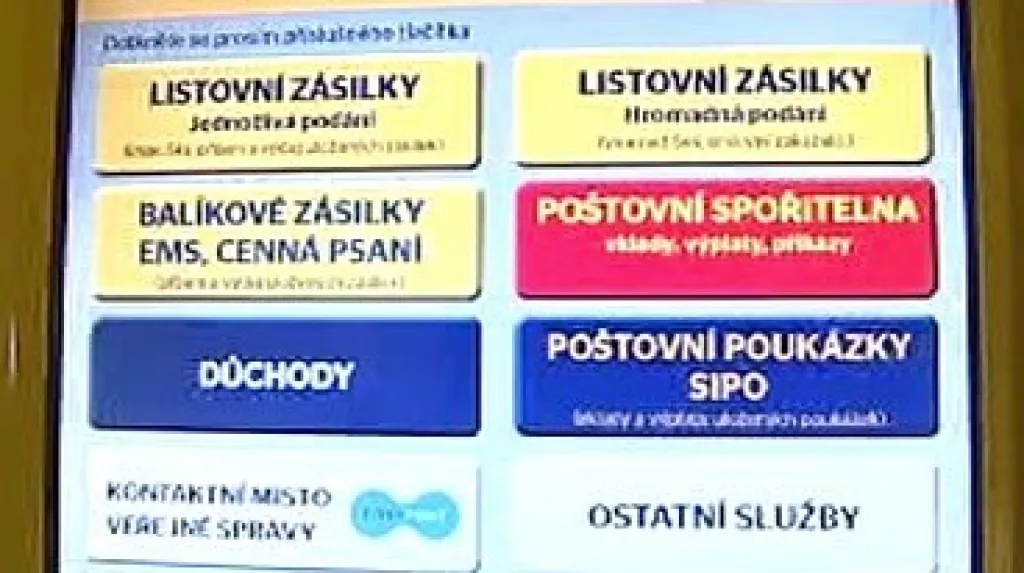 Nabídka poštovních služeb