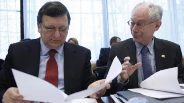 Jose Manuel Barroso a Herman Van Rompuy na summitu EU