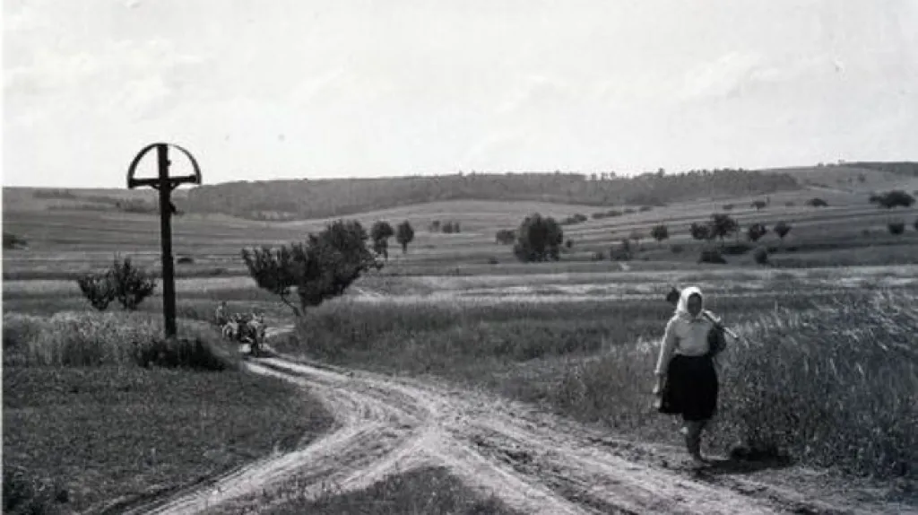 Hýblův kříž na dobové fotografii