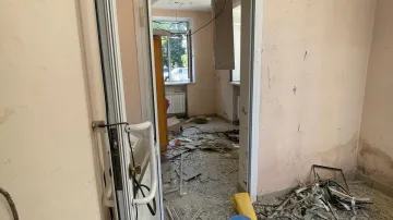 Interiér nemocnice v Kyjevě po ruském útoku