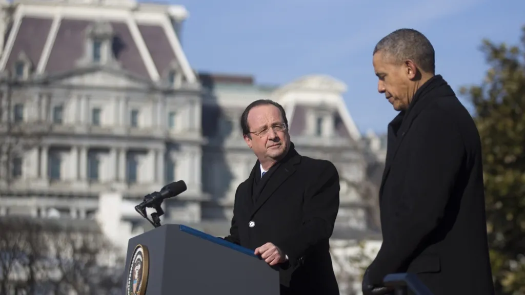 François Hollande po audienci v Bílém domě