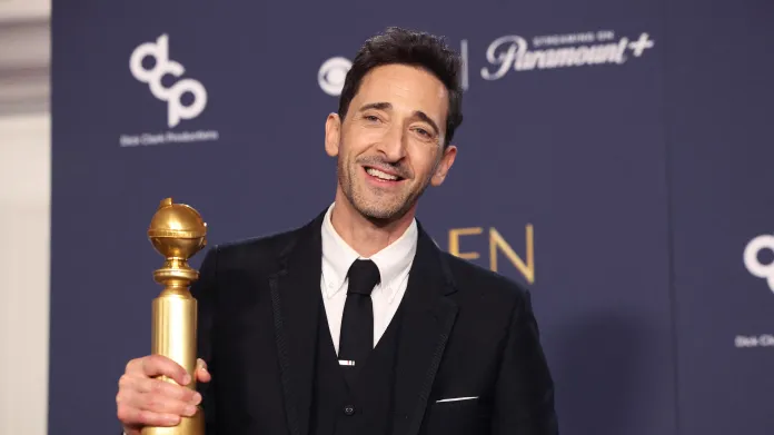 Adrien Brody na Zlatých glóbech