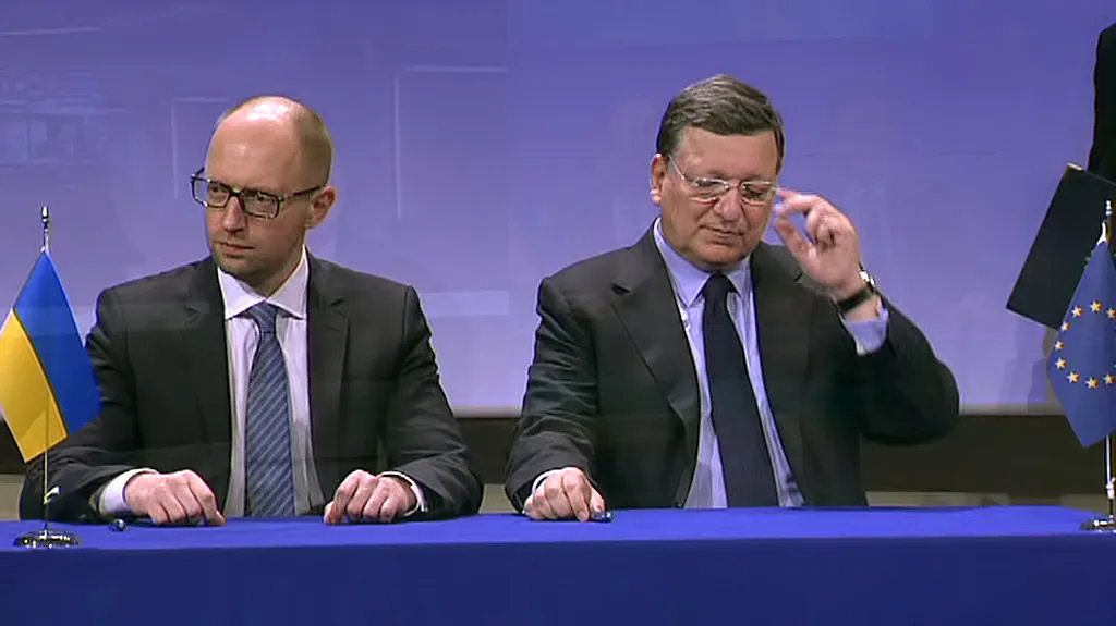 Arsenij Jaceňuk a José Manuel Barroso