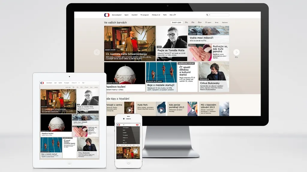 Nová homepage funguje na bázi responsivního webdesignu