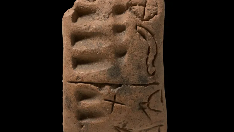 Pro srovnání: destička s nejstarším mezopotámským proto-klínovým písmem nápadně připomíná pravěké značky starší o celé desítky tisíc let