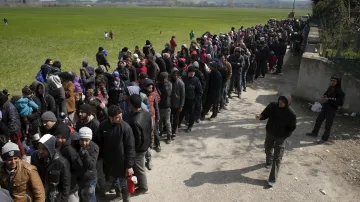 Evakuace uprchlíků z Idomeni