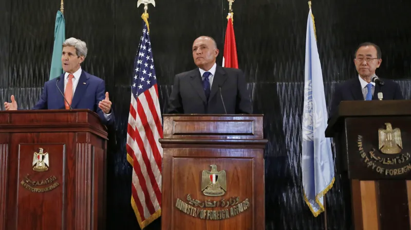 John Kerry, Samí Šukrí a Pan Ki-mun