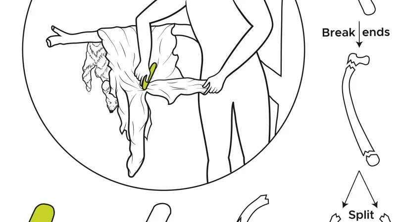 Schéma úpravy kožešin pomocí nalezených nástrojů