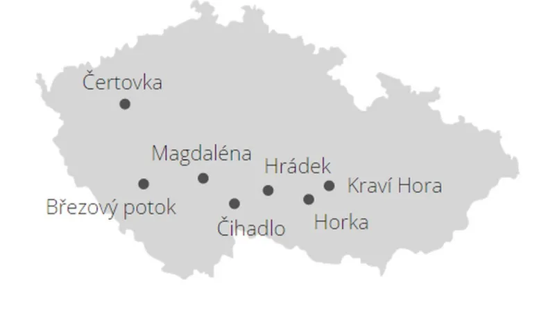 Mapa možných lokalit pro nové úložiště jaderného odpadu