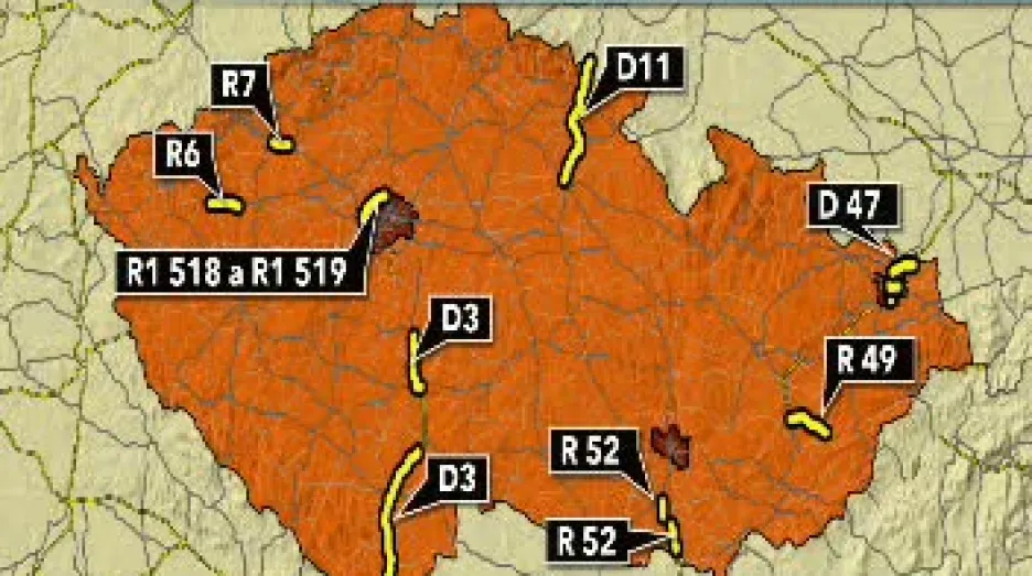 Ohrožené silnice a dálnice