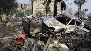 Následky nepokojů v centru Káhiry