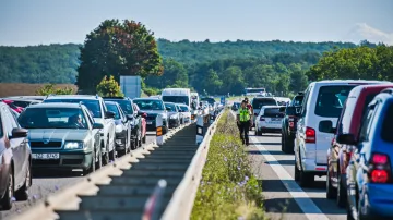 Dopravní situace v okolí Masarykova okruhu před mistrovství světa silničních motocyklů