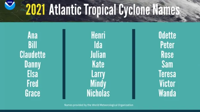 Jména pro hurikány v roce 2021