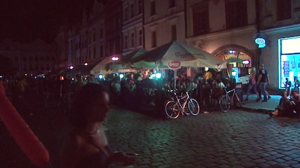 Centrum Pardubic v noci