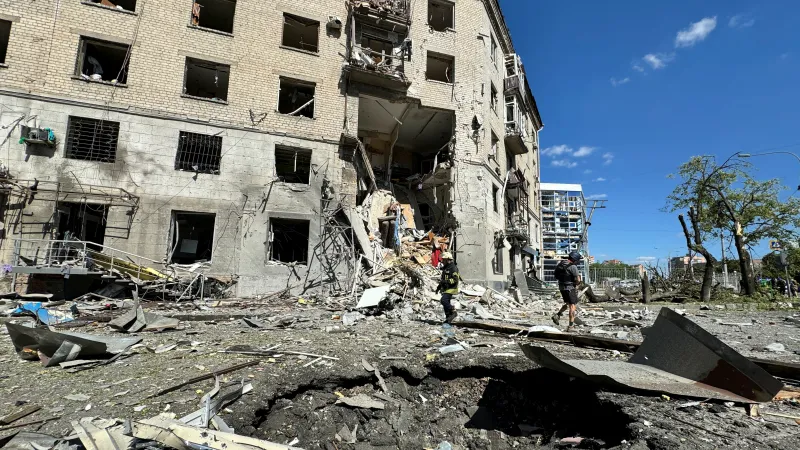 Následky ruského útoku v Charkově