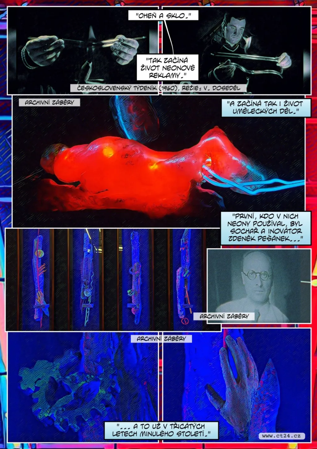 Svit neonového osvětlení nachází nový domov. Ozáří prostory galerie