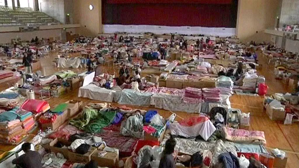 Evakuační tábor v Japonsku