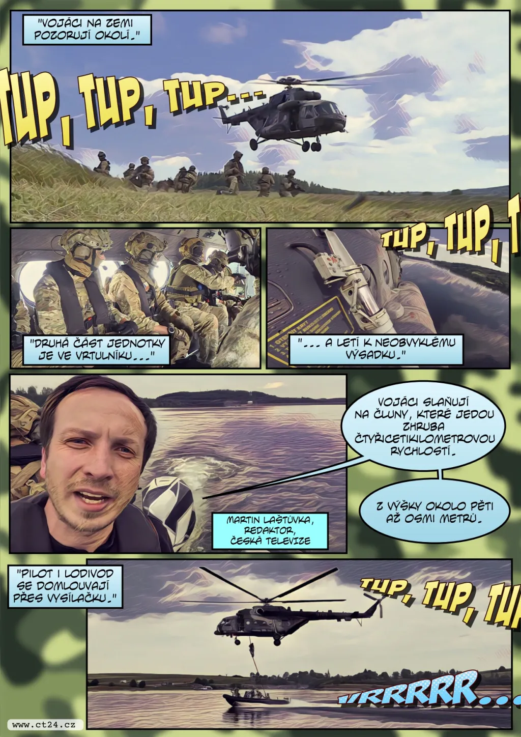 Vojáci cvičili slaňování z vrtulníku