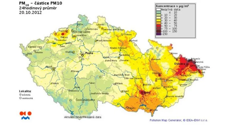 Mapa znečištění ovzduší