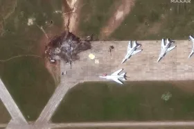 Satelit vyfotil zničené ruské bombardéry po operaci Pavučina