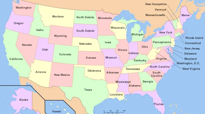 Mapa států USA