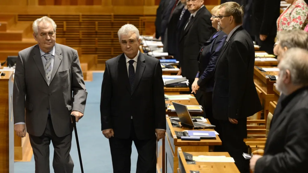 Prezident Zeman při návštěvě Senátu