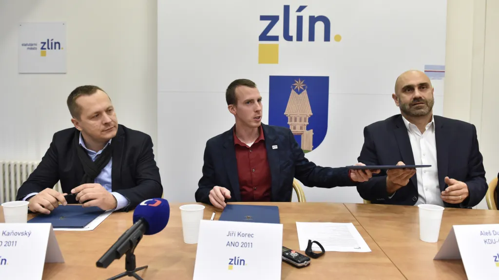 Podpis koaliční smlouvy ve Zlíně