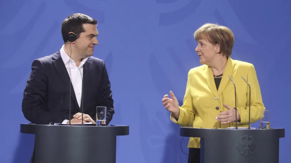 Řecký premiér Alexis Tsipras a německá kancléřka Angela Merkelová