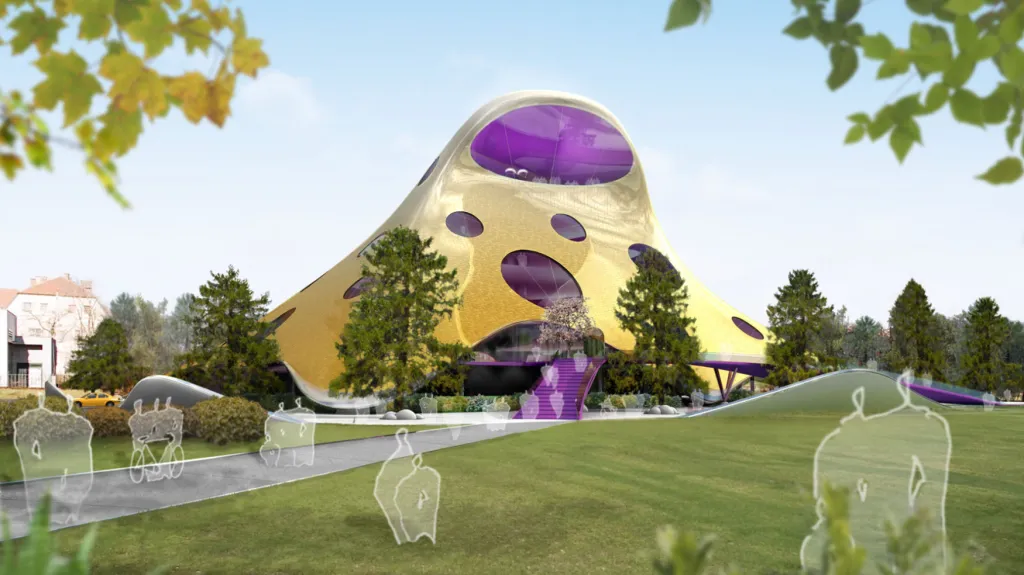 Vizualizace budovy Národní knihovny od Jana Kaplického