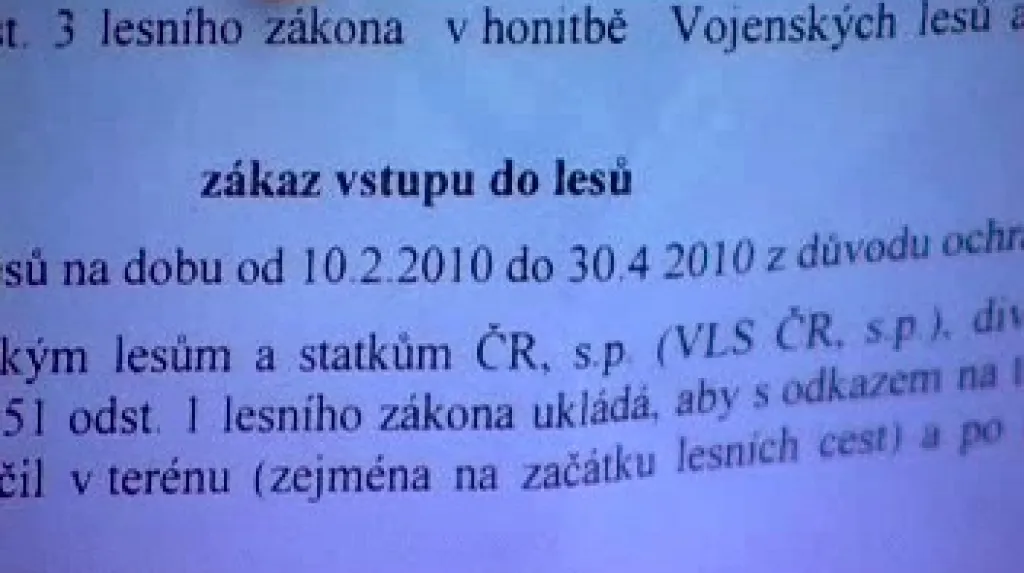 Zákaz vstupu do lesů