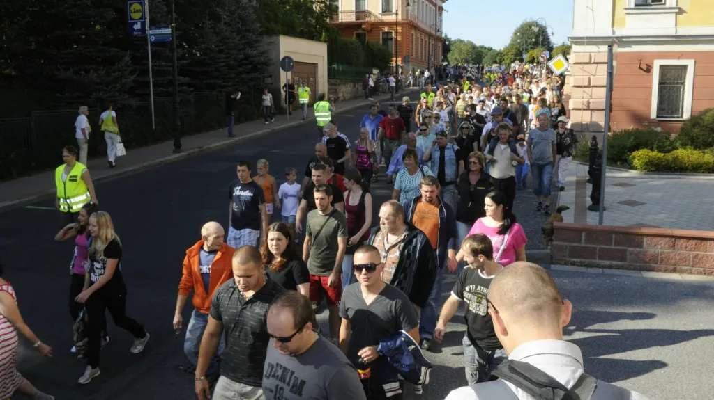 Protestní pochod ve Varnsdorfu