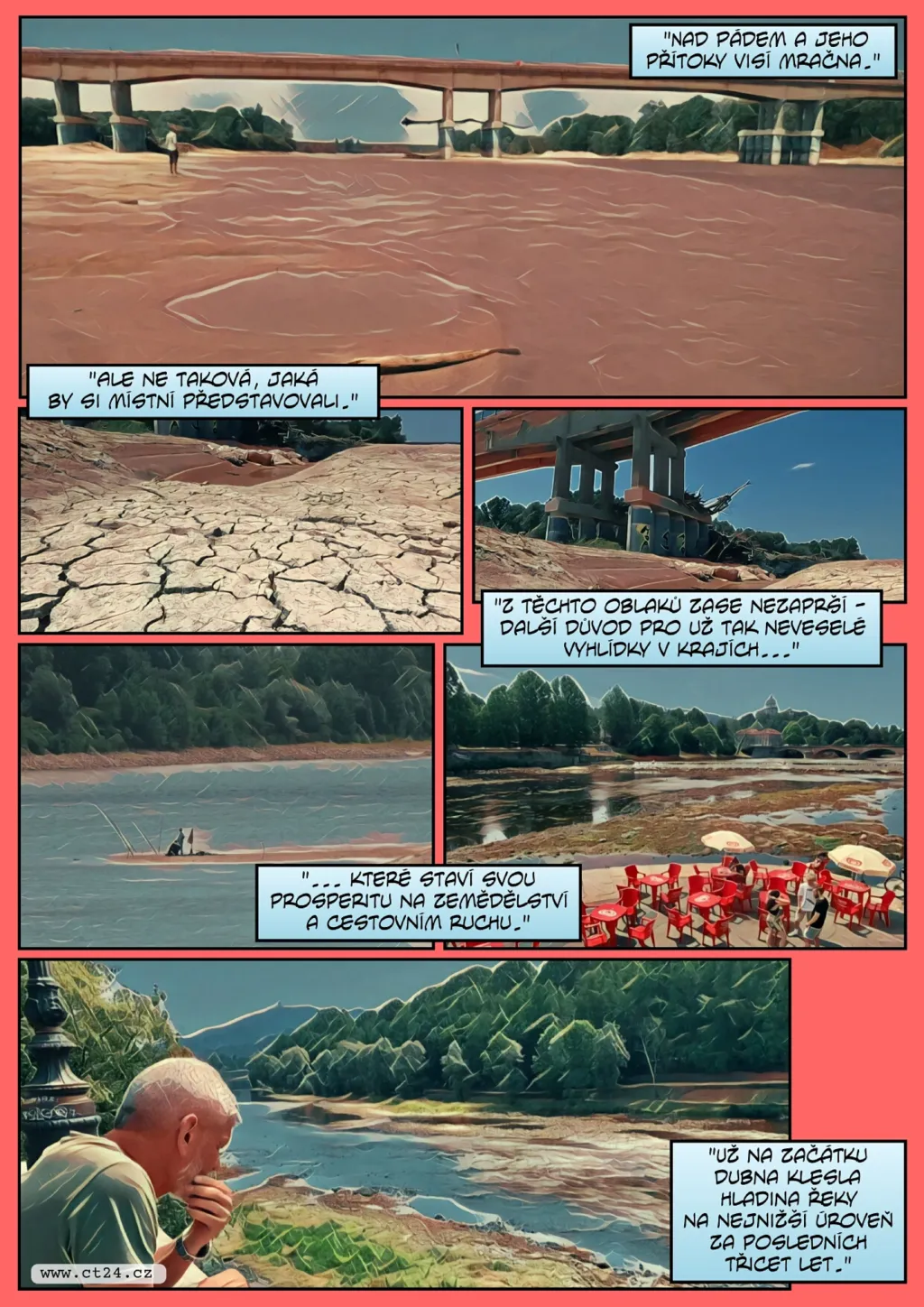 Hladina řeky Pád se snížila