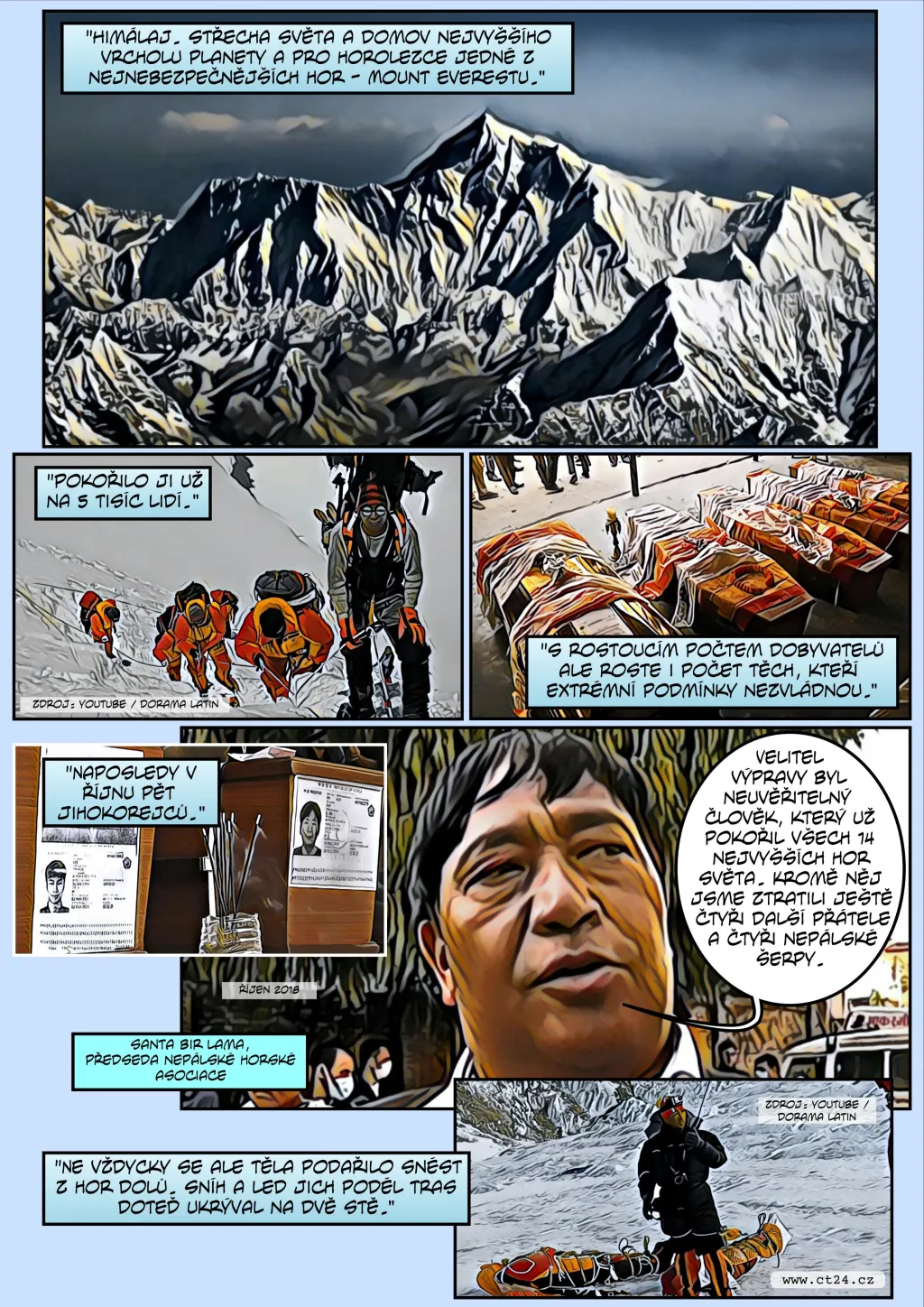 Komiks: Tající ledovce odkrývají těla horolezců