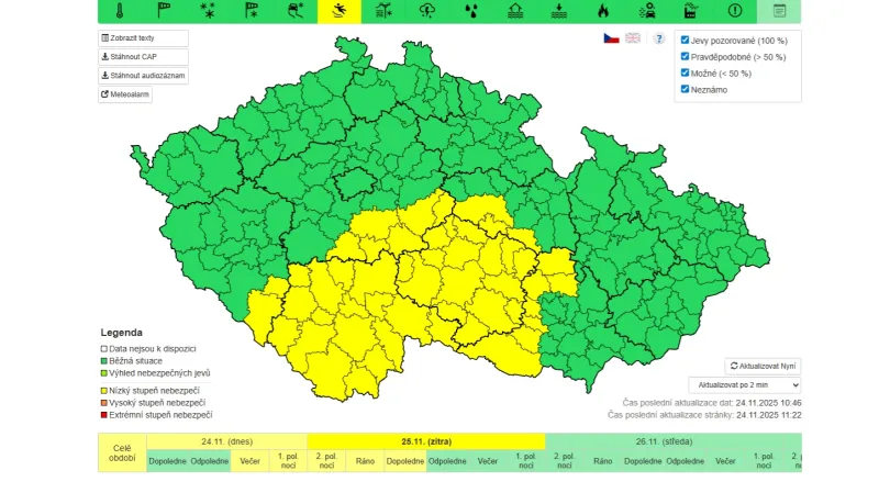 Výstraha ČHMÚ před ledovkou