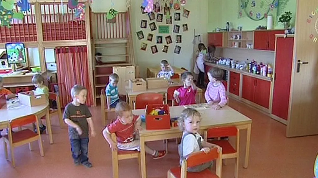 Děti ve školce v bavorském Schirndingu