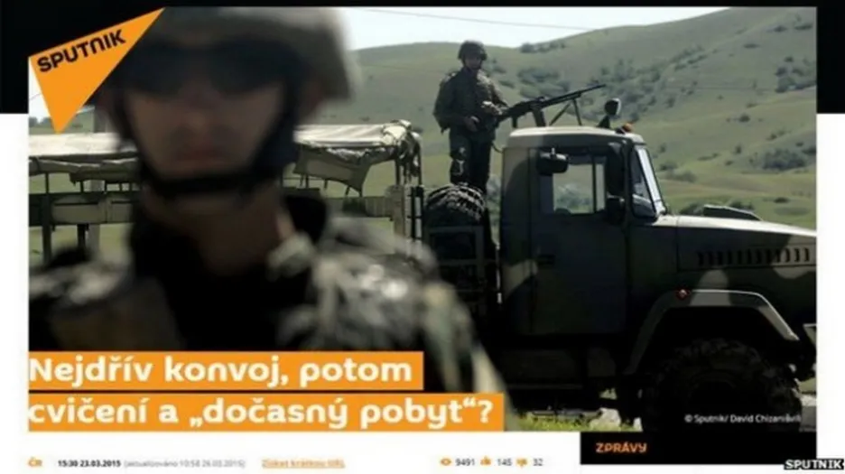 Sputnik informuje o průjezdu amerického konvoje