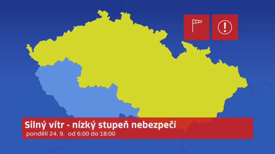 Výstraha na silný vítr 24. 9.